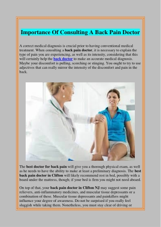 Importance Of Consulting A Back Pain Doctor