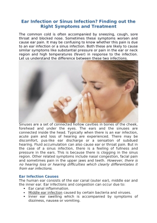 Ear infection or sinus infection