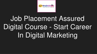 Job Placement Assured Digital Course - Start Career In Digital Marketing
