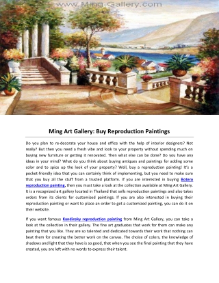 Ming Art Gallery: Buy Reproduction Paintings