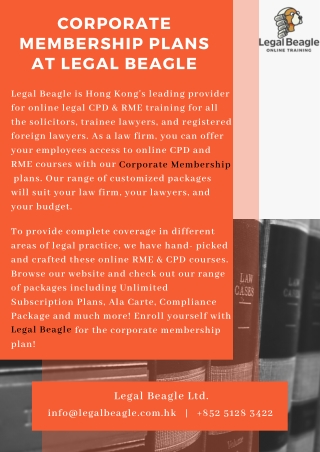 Corporate Membership Plans at Legal Beagle