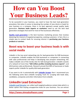 How you can boost your business leads