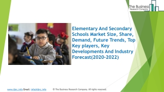 2020 Elementary And Secondary Schools Market Industry Outlook, Growth And Trends