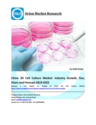 China 3D Cell Culture Market Growth, Size, Share, Industry Report and Forecast to 2019-2025