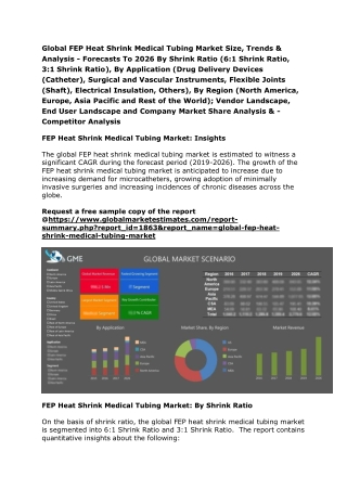 Global FEP Heat Shrink Medical Tubing Market Size, Trends & Analysis - Forecasts To 2026