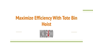 Maximize Efficiency With Tote Bin Hoist