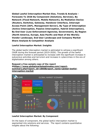 Global Lawful Interception Market Size, Trends & Analysis - Forecasts To 2026