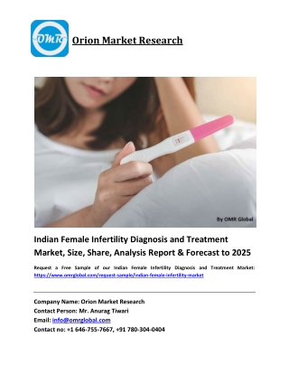 Indian Female Infertility Diagnosis and Treatment Market Growth, Size, Share, Industry Report and Forecast 2019-2025