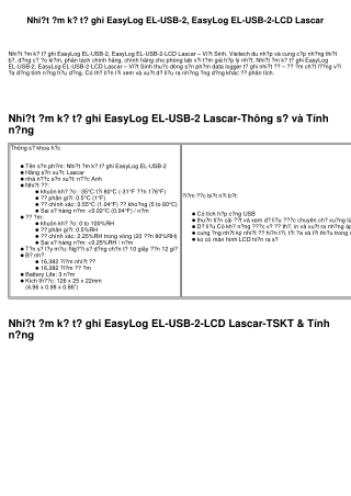 Nhiệt ẩm kế tự ghi EasyLog EL-USB-2, EasyLog EL-USB-2-LCD Lascar