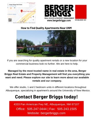 Quality Apartment Rentals | Berger Briggs Apartments Near UNM