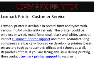 Lexmark Printer Support