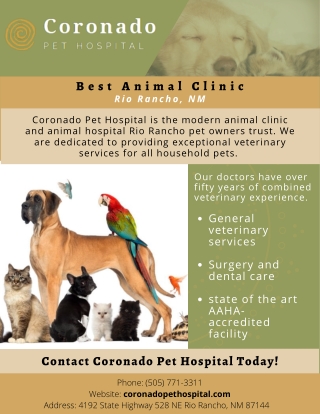 Animal Clinic Rio Rancho | Coronado Pet Hospital