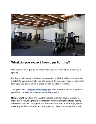 Best Gymnasium Lighting From LEDMyplace
