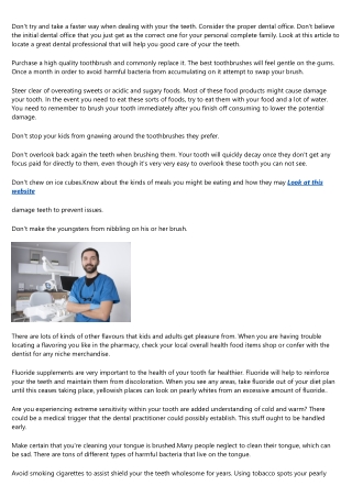 Care For Dental Problems With This Article
