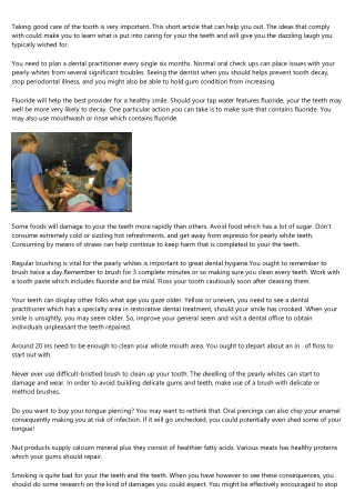 Why Taking Care Of Your Teeth Is Indeed Important