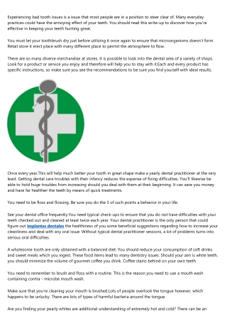 Great Suggestions For Everyone Seeking To Go To The Dental practitioner