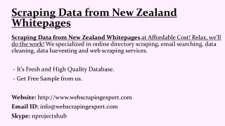 Scraping Data from New Zealand Whitepages