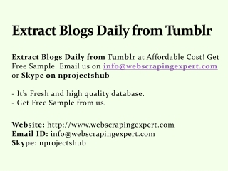 Extract Blogs Daily from Tumblr