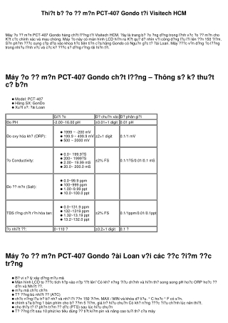 Máy đo độ mặn PCT-407 Gondo tại Visitech HCM
