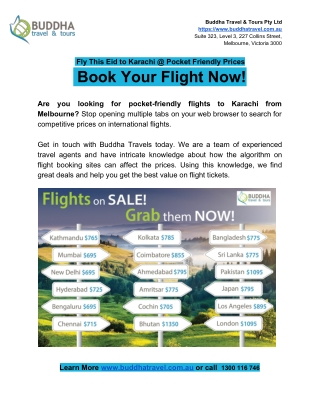 Fly This Eid to Karachi @ Pocket Friendly Prices - Book Your Flight Now!
