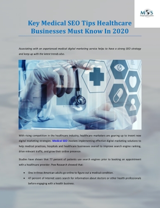 Key Medical SEO Tips Healthcare Businesses Must Know In 2020