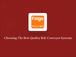 Quality Belt Conveyor Systems