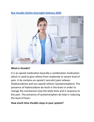 Buy Vicodin Online Overnight Delivery 2020