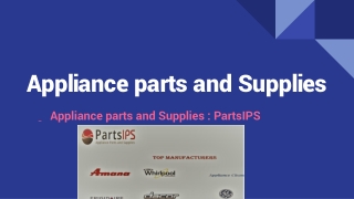 Appliance Parts- Appliance parts and Supplies : PartsIPS