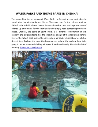 Famous Water Parks in Chennai