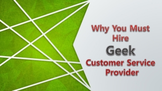 Why You Must Hire Geek Customer Services