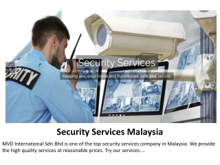 Security Services Malaysia