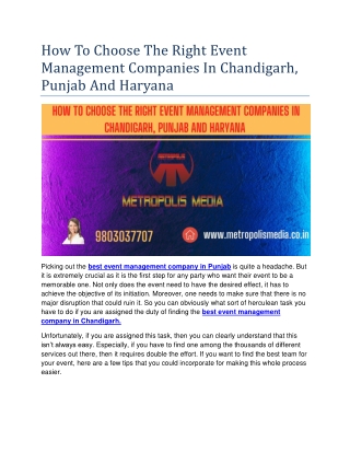 How Do You Hire The Best Roadshow Agency In Chandigarh?