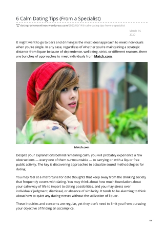 6 Calm Dating