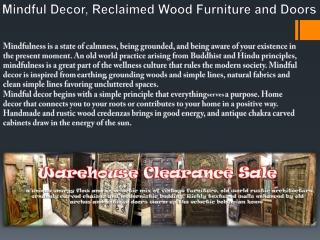 Mindful Decor, Reclaimed Wood Furniture and Doors