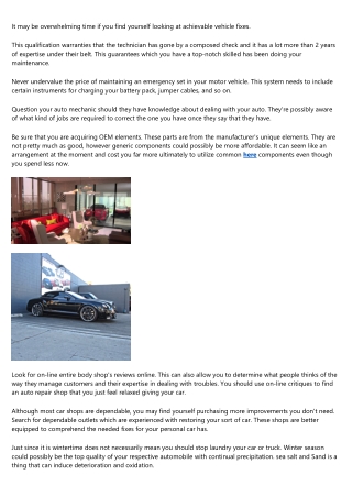 Tips About Vehicle Restoration Which Can Be Simple To Adhere to