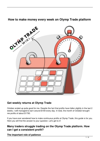 How to make money on Olymp Trade platform