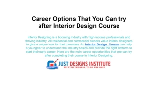 Interior Design Degree Course