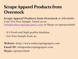Scrape Apparel Products from Overstock