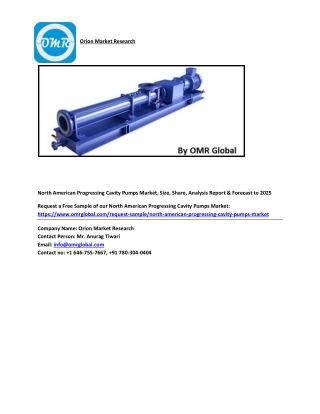 North American Progressing Cavity Pumps Market Size, Share and Forecast 2019-2025