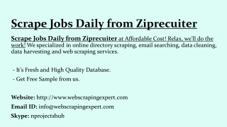 Scrape Jobs Daily from Ziprecuiter