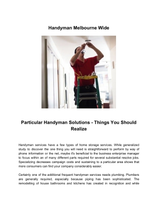 Handyman Melbourne Wide