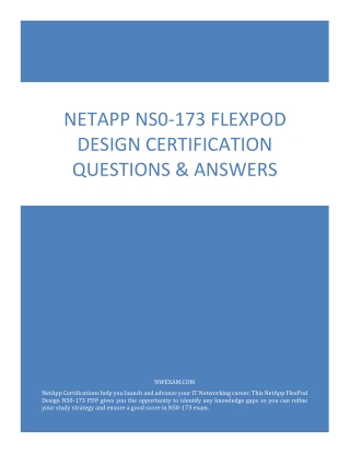 Latest NetApp NS0-173 FlexPod Design Certification Questions & Answers