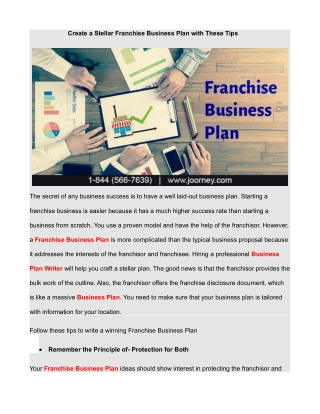 Create a Stellar Franchise Business Plan with These Tips