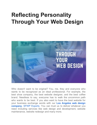 Reflecting Personality Through Your Web Design