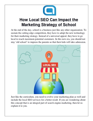 How Local SEO Can Impact the Marketing Strategy of School