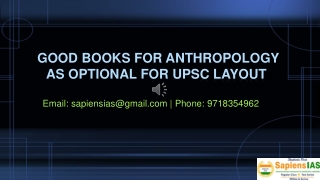 Good books for anthropology  as optional for UPSC Layout-1