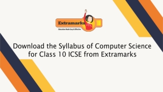 Download the Syllabus of Computer Science for Class 10 ICSE from Extramarks