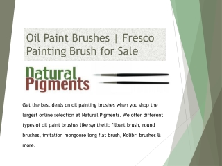 Oil Paint Brushes | Fresco Painting Brush for Sale | Artist Brushes