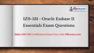 1Z0-531 - Oracle Essbase 11 Essentials Exam Questions