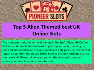 Top 5 Alien Themed best UK Online Slots